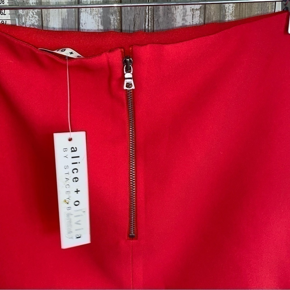 Alice + Olivia Bright Poppy Red Wrap Micro Mini Skirt Size 6 NWT Revolve - Picture 4 of 5